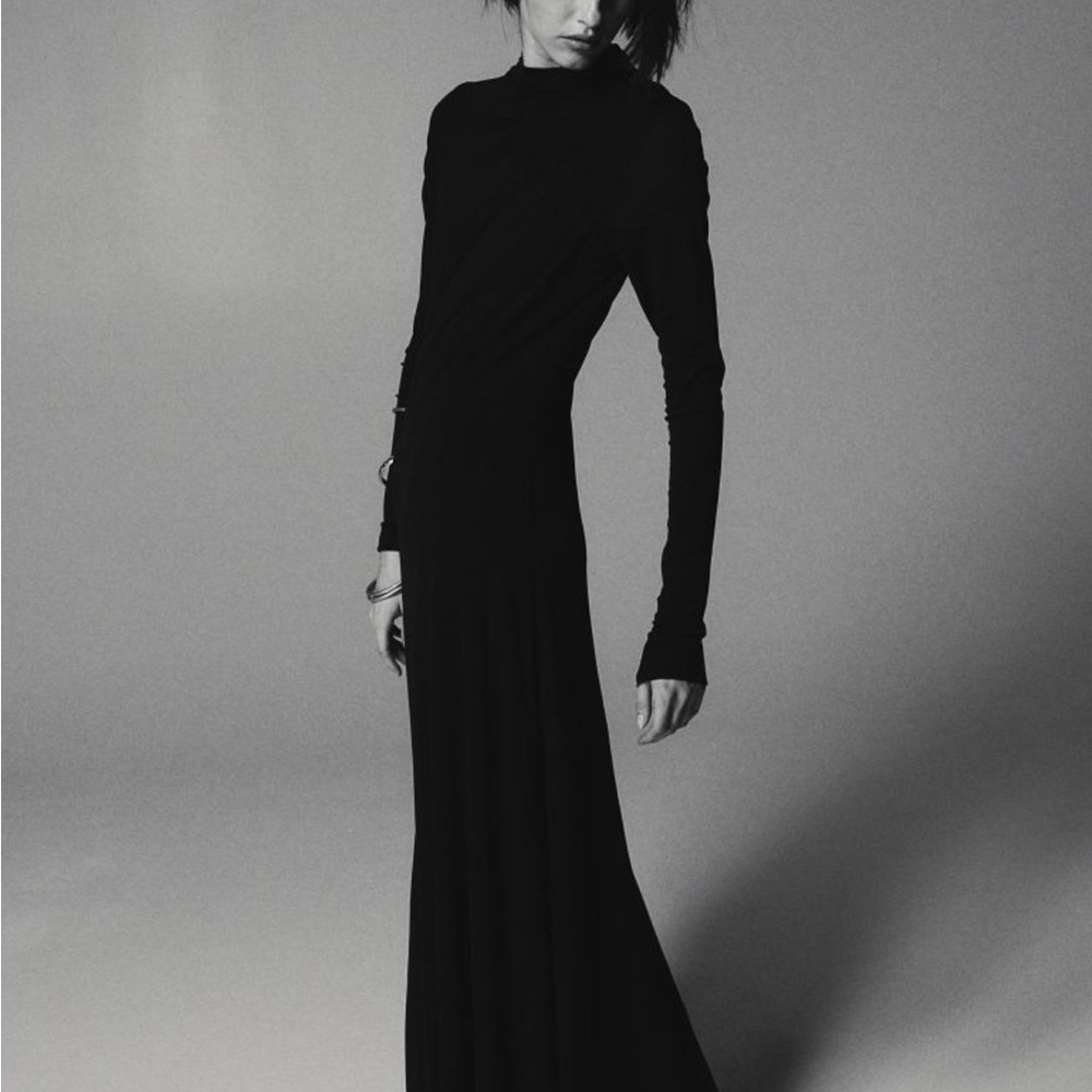 Jersey mock turtleneck dress